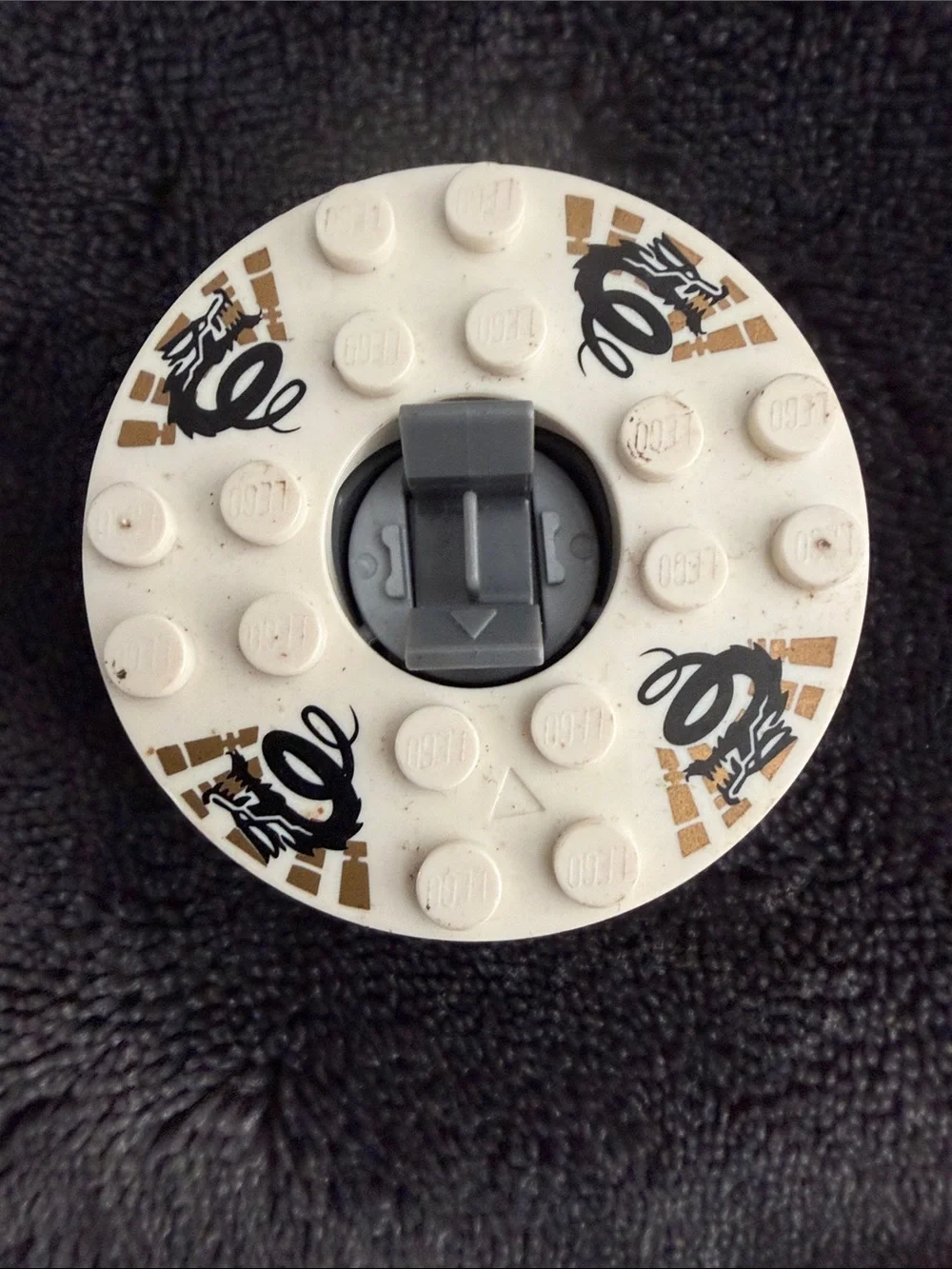 Lego Ninjago set of 6 Spinning Disk in Black, Tan, Orange, Blue, Silver